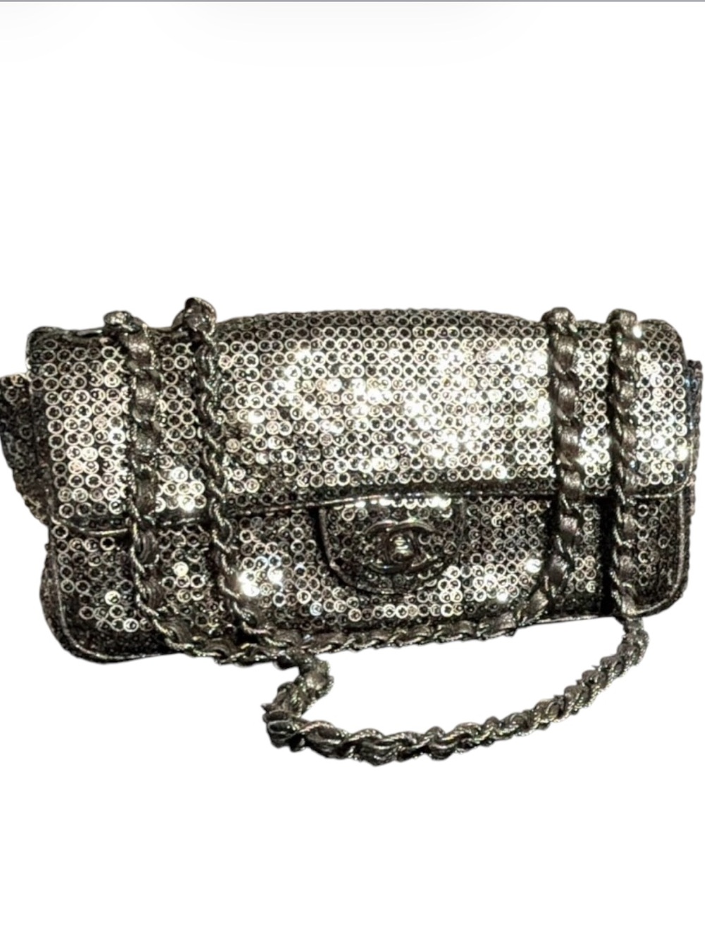 Chanel CC Sequin Flap Bag SHW Medium